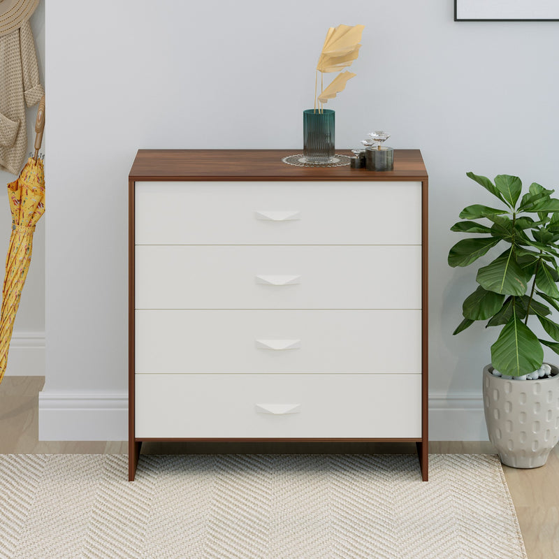 Colove Chest of Drawers & Storage Cabinet (Maple & Frosty White)