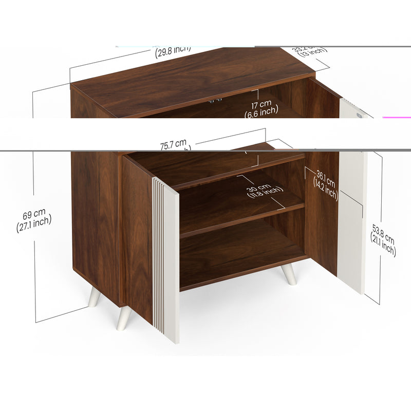 Cylvie 2 Doors Shoe Rack & Cabinet for Slipper & Footwear