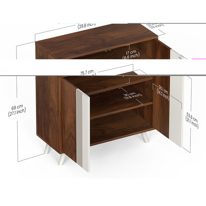 Cylvie Engineered Wood 2 Doors Shoe Rack Cabinet for Slipper & Footwear