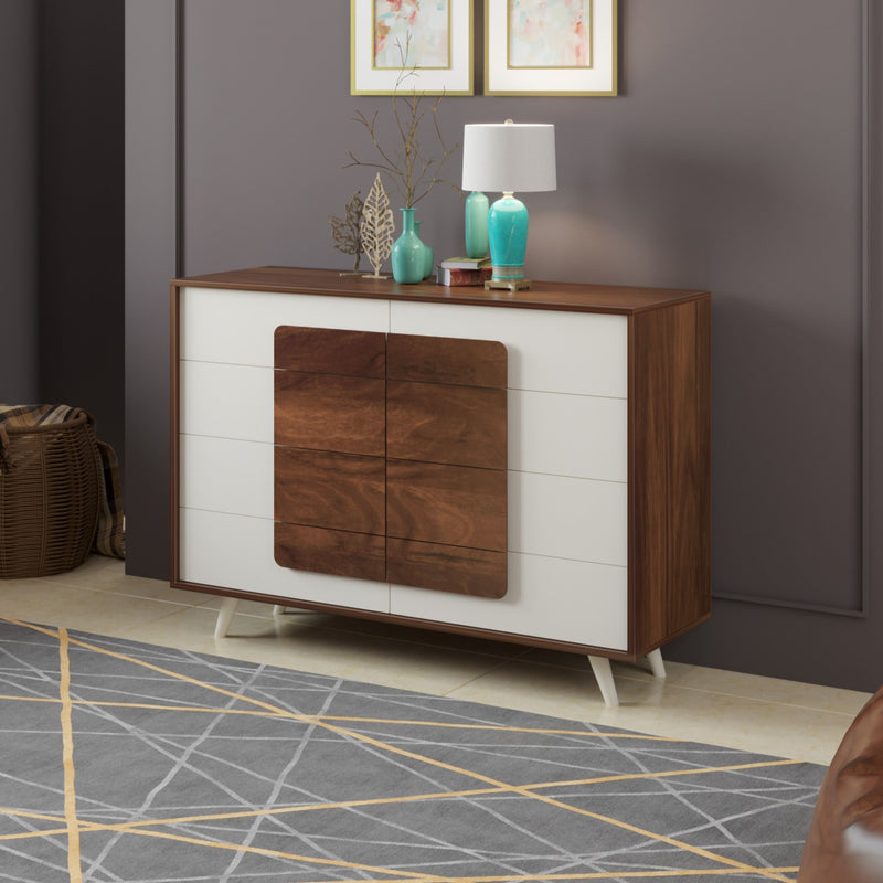 Mayrone Chest of Drawer & Storage Cabinet (Maple & Frosty, Large)
