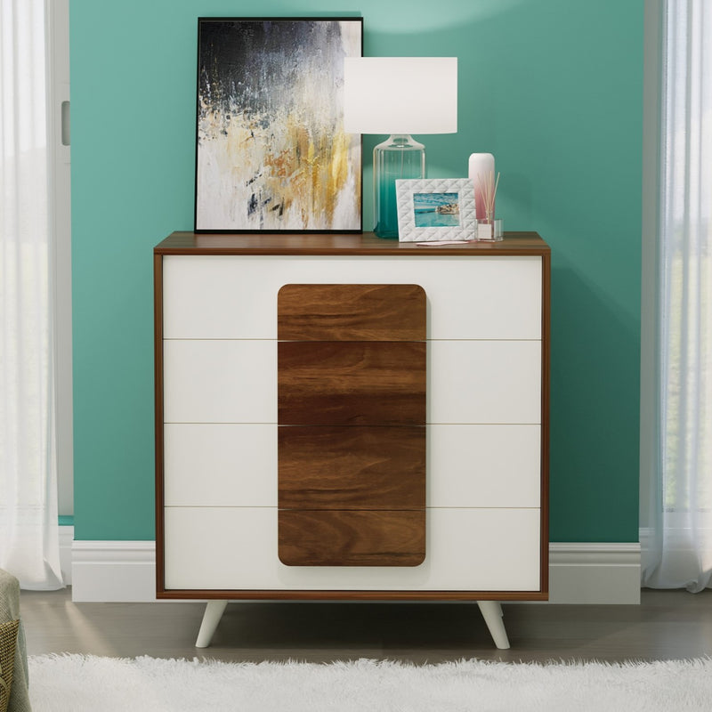 Mayrone Chest of Drawers & Storage Cabinets (Maple & Frosty White)