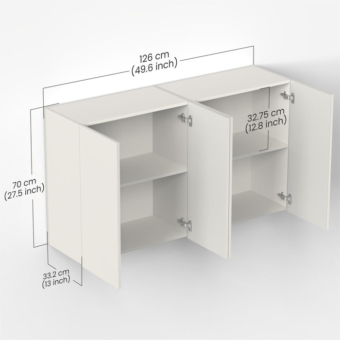 Opryt Engineered Wood Two Kitchen Cabinet Rack, Wall Mounted Crockery Storage Cabinet Unit for Kitchen Utensils - (Set of Two)