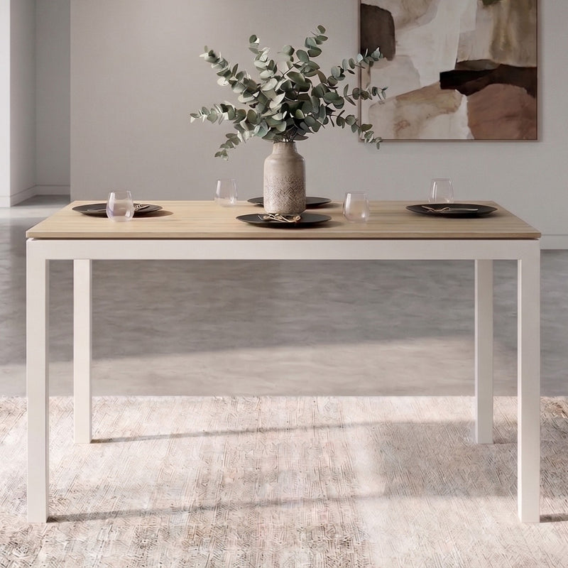 Halven 4 Seater Dining Table for Home DIY (Do it Yourself) (European Oak & White)