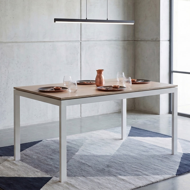 Halven 4 Seater Dining Table for Home DIY (Do it Yourself) (European Oak & White)