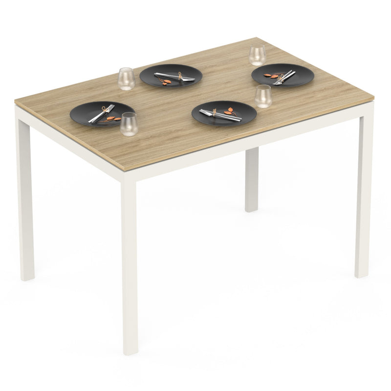 Halven 4 Seater Dining Table for Home DIY (Do it Yourself) (European Oak & White)