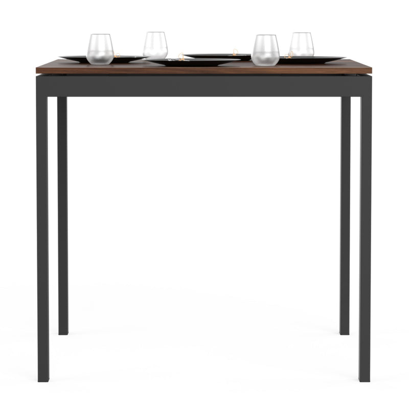 Halven 4 Seater Dining Table for Home (Brown Maple & Black)