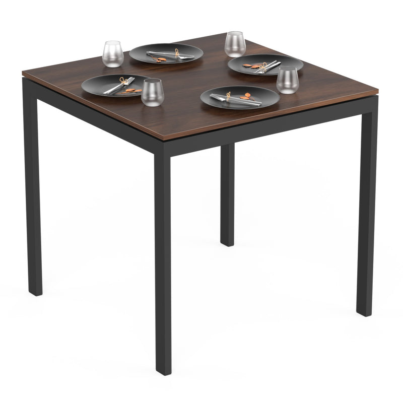 Halven 4 Seater Dining Table for Home (Brown Maple & Black)
