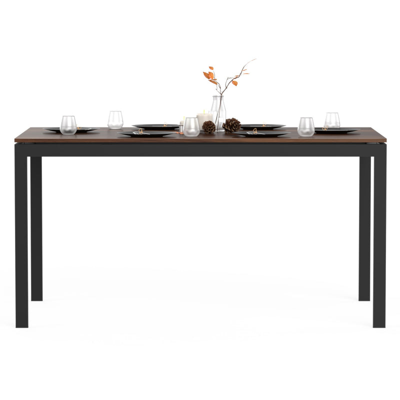 Halven 6 Seater Rectangular Dining Table for Home | Compact Modern Dining Table Without Chair | DIY (Do it Yourself) (Brown Maple & Black)