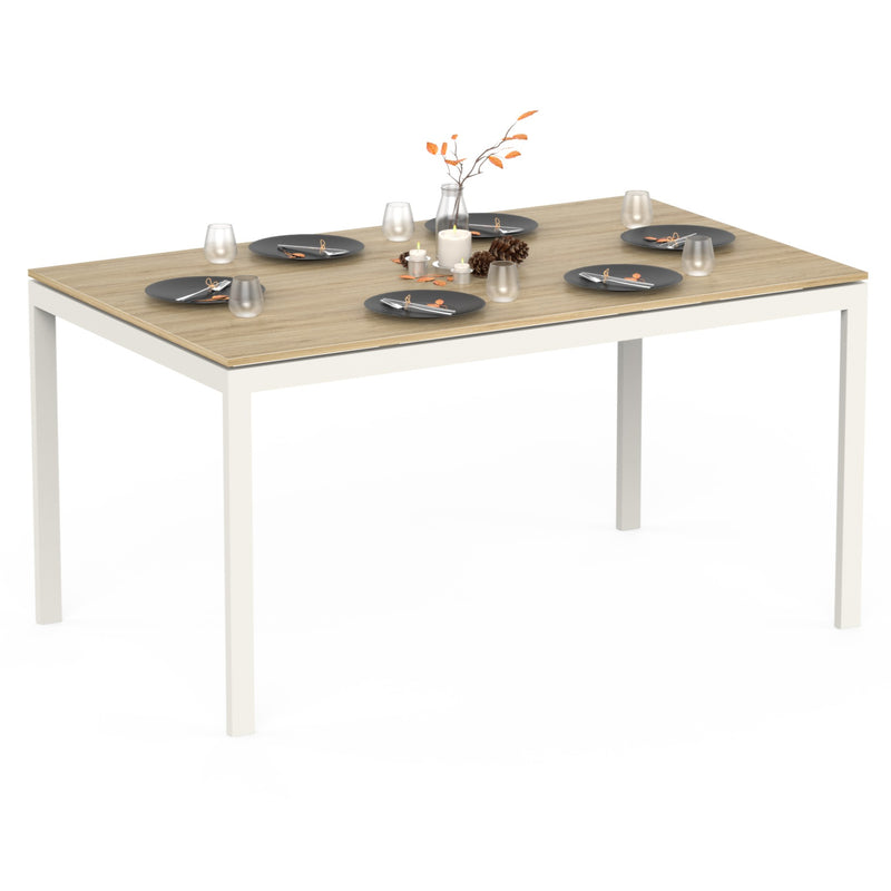 Halven 6 Seater Rectangular Dining Table for Home | Compact Modern Dining Table Without Chair DIY (Do it Yourself) (European Oak & White)