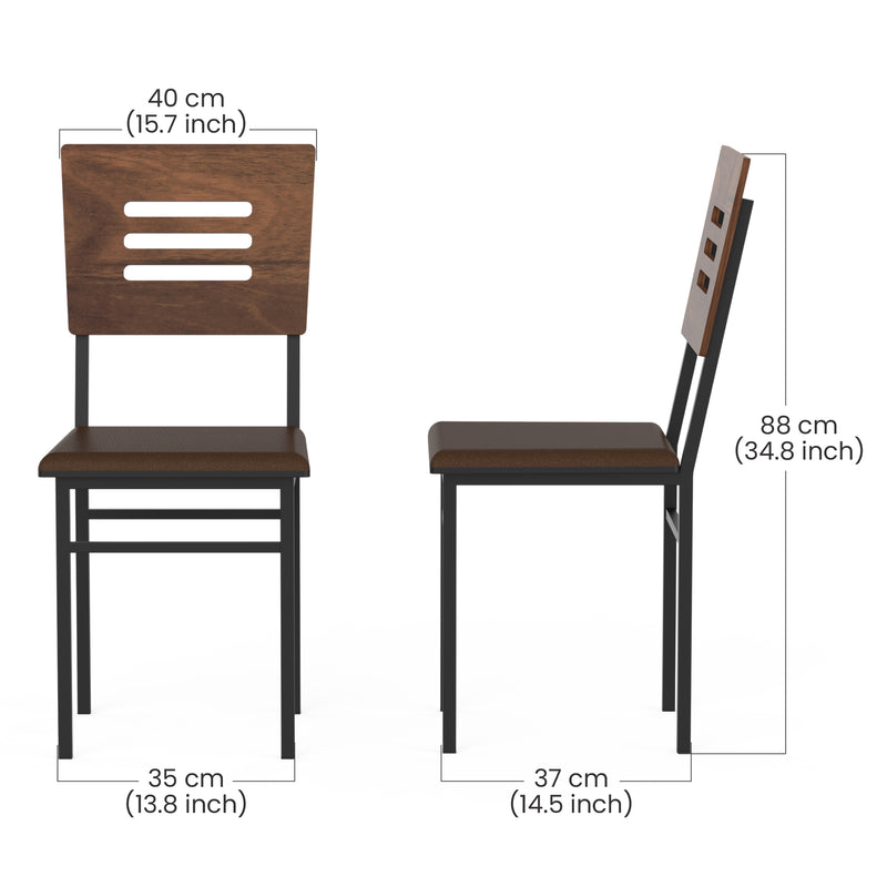 Halven 4 Seater Dining Table Set for Home | Compact Modern Dining Table with 4 Chairs DIY (Do it Yourself) (Brown Maple & Black)