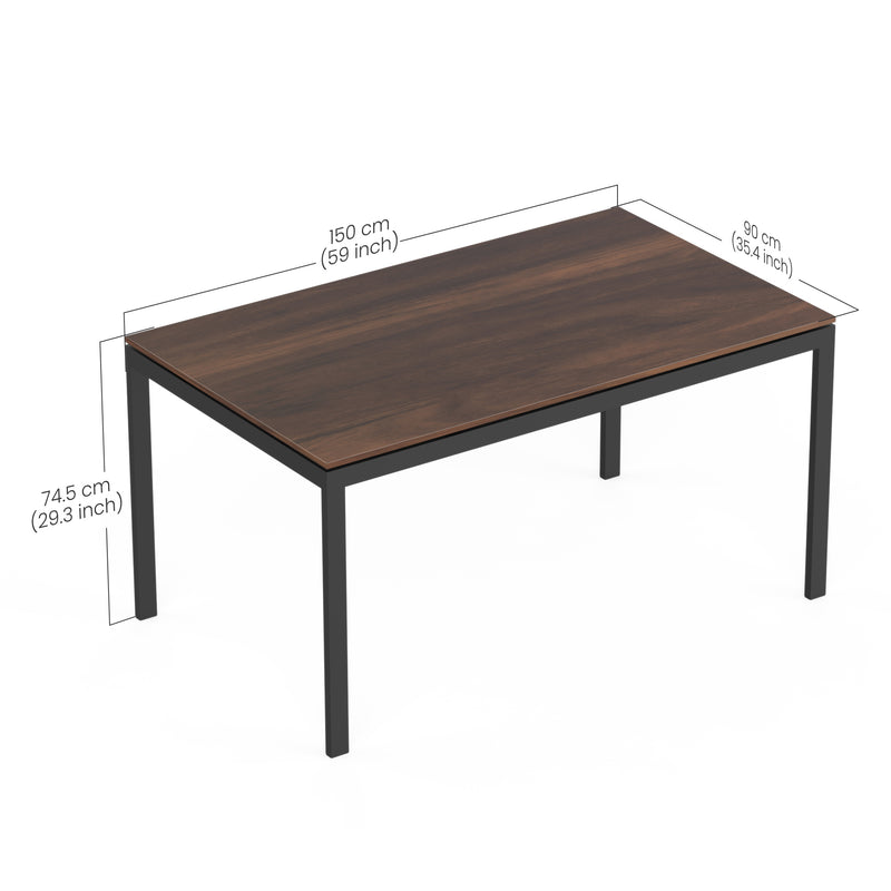 Halven 4 Seater Dining Table Set for Home | Compact Modern Dining Table with 4 Chairs DIY (Do it Yourself) (Brown Maple & Black)