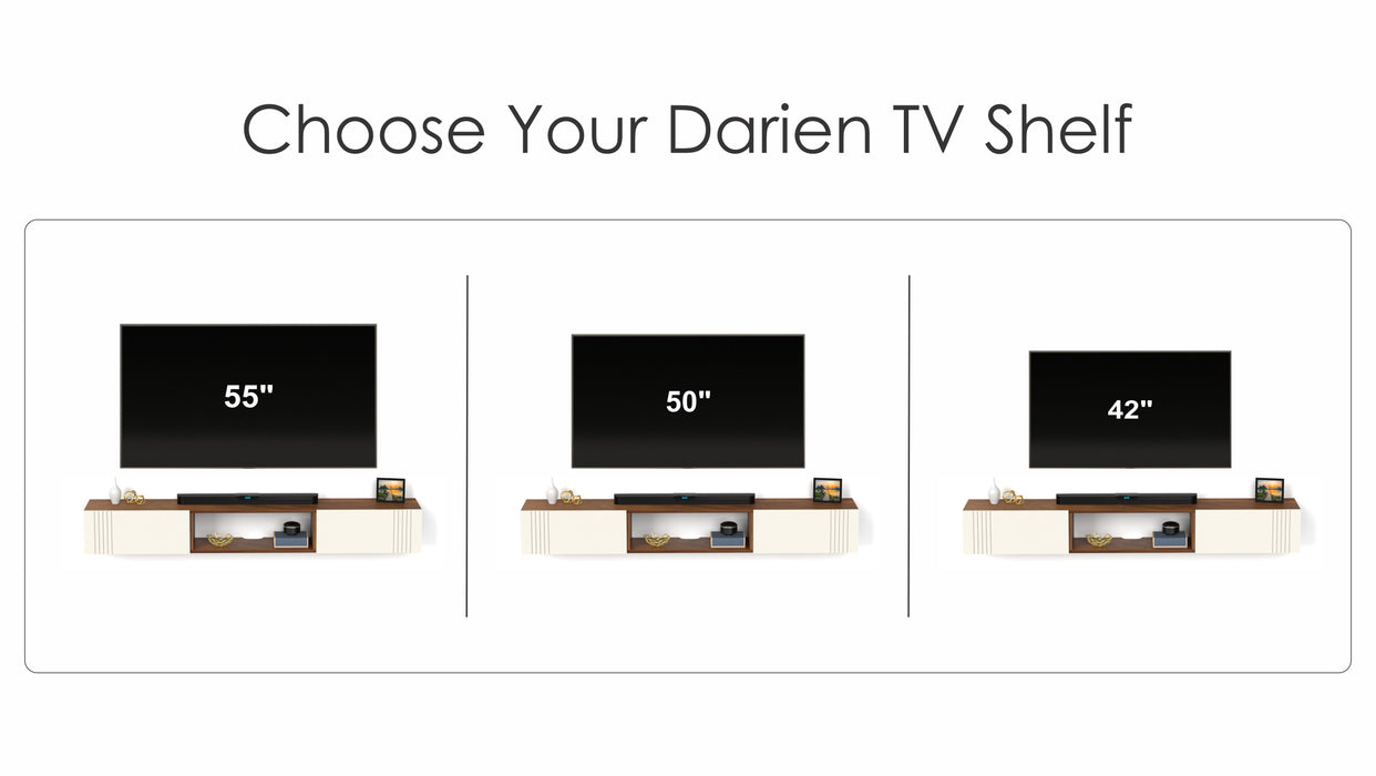 Darien TV Entertainment Unit & Cabinet with Storage Shelves, Upto 55" (Maple Brown & Frosty)