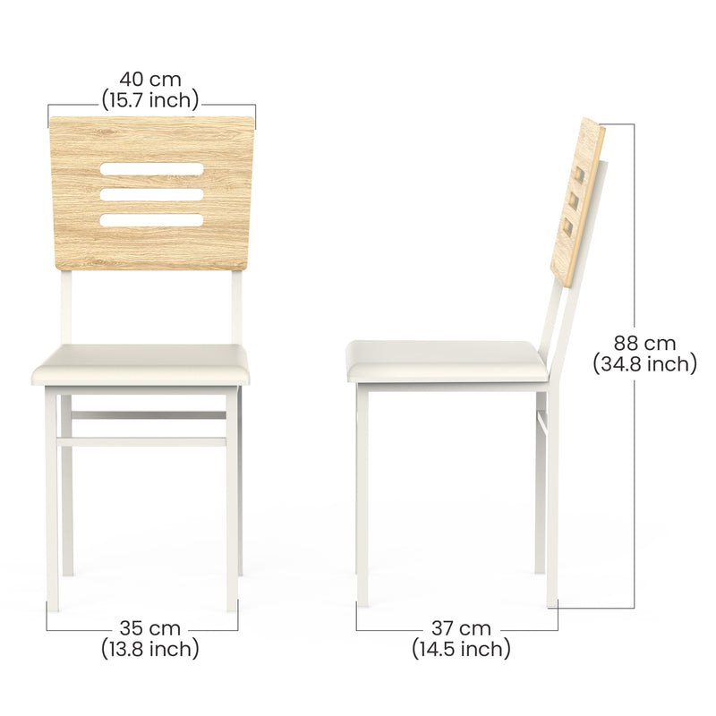 Halven 6 Seater Dining Table Set for Home With Chair DIY (Do it Yourself) (European Oak & White)