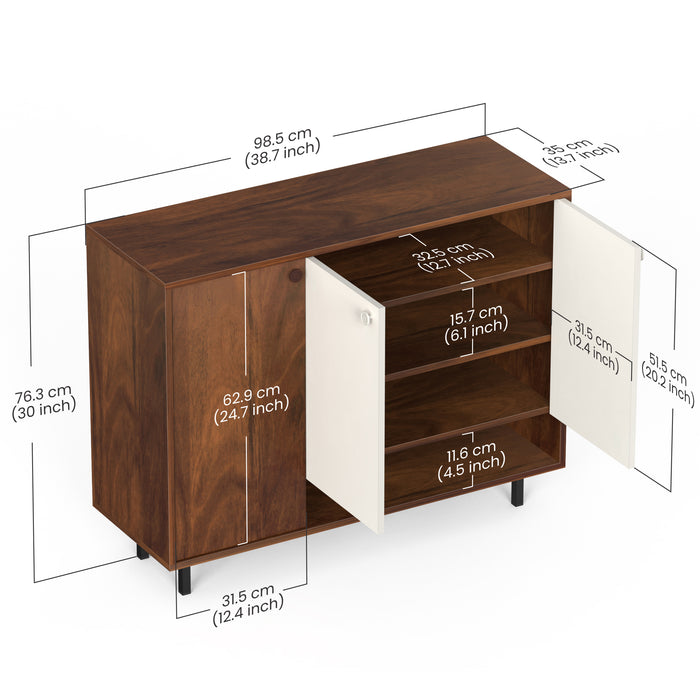 Prorage Engineered Wood 2 Doors Shoe Rack Cabinet for Slipper & Footwear