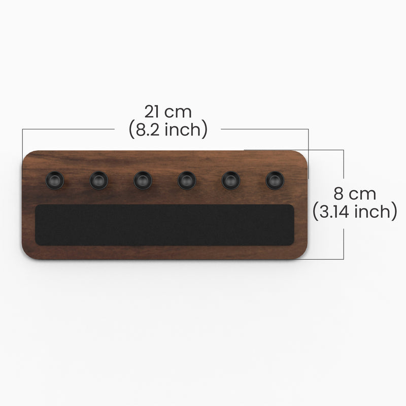 Stuart Wall Mounted Decor Key Holder Hanger with 6 Knobs (Brown Maple)