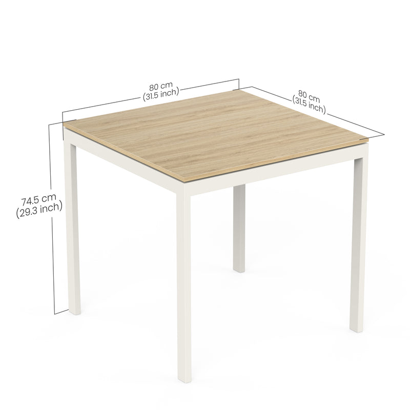Halven 4 Seater Dining Table for Home | Compact Modern Dining Table Without Chair | DIY (Do it Yourself) (Brown Maple & Black)