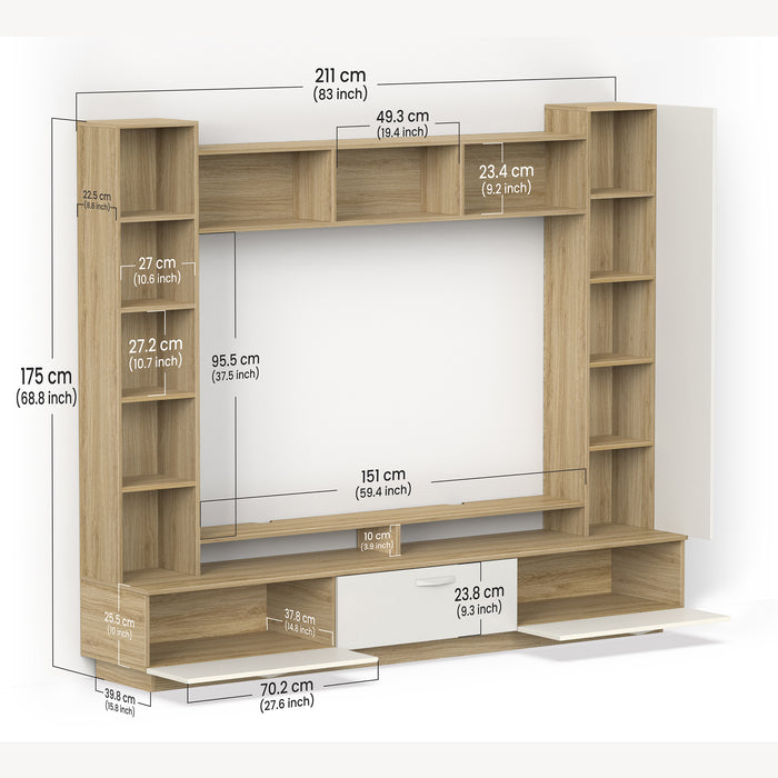 Fenily TV Unit |European Oak & White