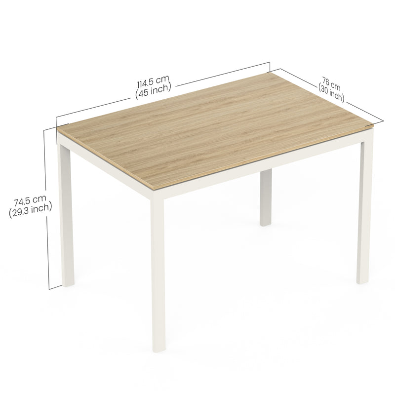 Halven 4 Seater Dining Table for Home DIY (Do it Yourself) (European Oak & White)