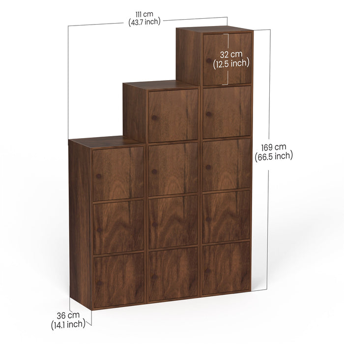 Calcio Combo Storage Unit Cabinet Rack Organizer Wardrobe Almirah Cupboard for Clothes with Multiple Closed Shelves for Bedroom Kitchen Living Room Home, DIY