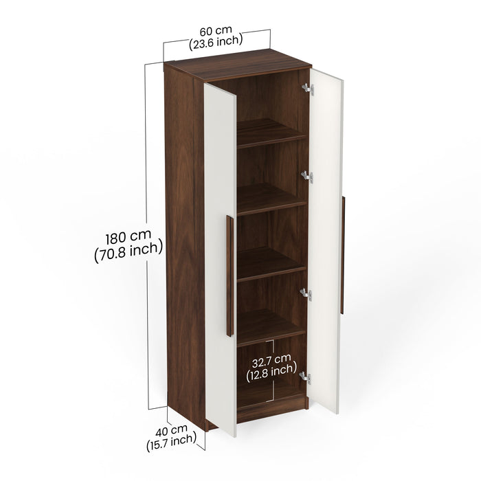Maltein Mini Engineered Wood 2 Door Wardrobe/Clothes Storage Rack Organizer Almirah Cupboard with Shelves for Bedroom Home Furniture
