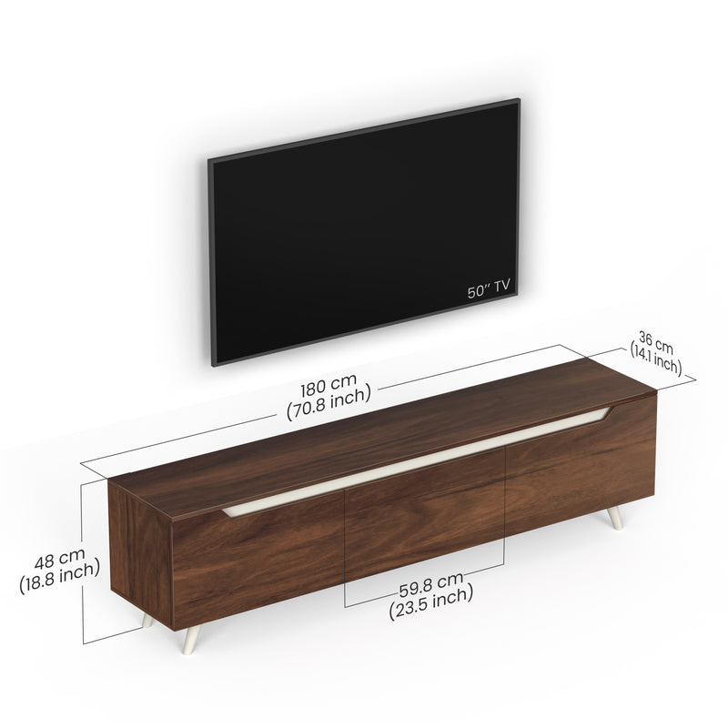Blesky TV Unit & Cabinet Ideal for TV Upto 65” (Brown Maple - DIY)