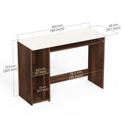 Mallium Study Table |Maple & White
