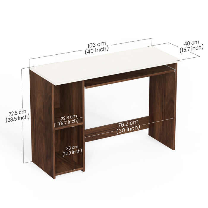 Mallium Study Table |Maple & White