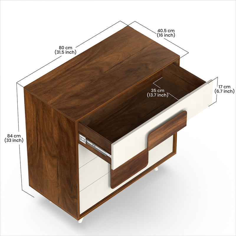 Mayrone Chest of Drawers & Storage Cabinets (Maple & Frosty White)