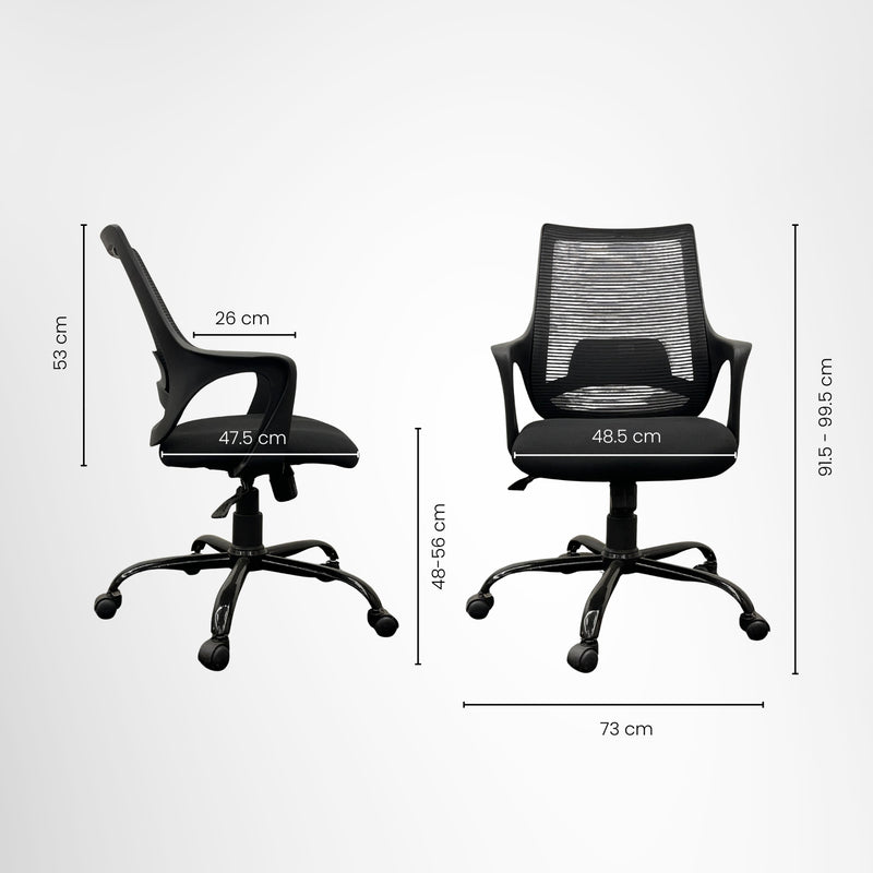 Zylo office study chair for home and study (Black)