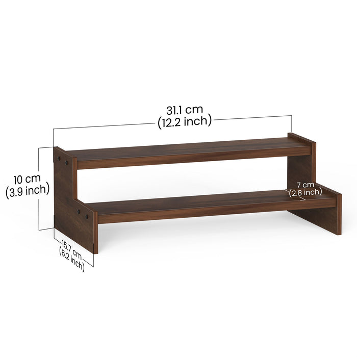 Dolvin Mini Ladder Style Engineering Wood Spice Masala Rack Shelf Stand Organizer/Spice Bottle Display Rack & Cup Stand for Home & Kitchen