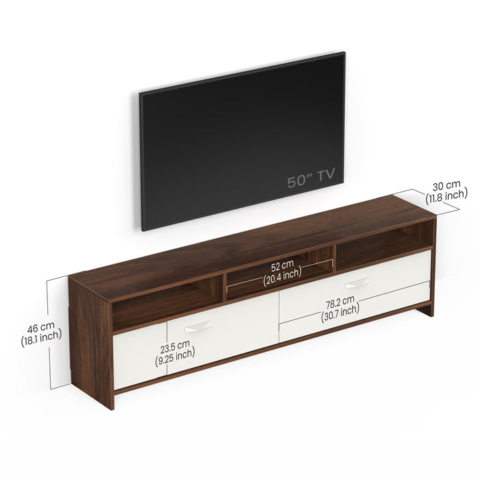 Mannsae Engineered Wood TV Entertainment Unit Set Top Box Stand/TV Cabinet with Shelves for Books & Décor Display Unit Bed Living Room Upto 65 Inches - DIY (Brown Maple & White)
