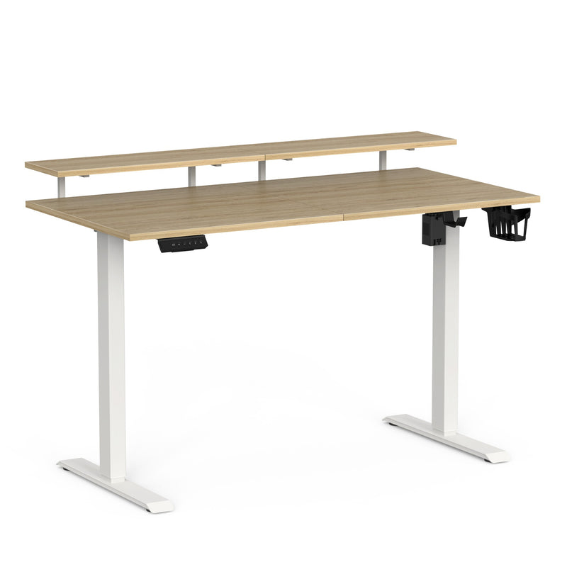 Wrick Plus Electric Automatic Height Adjustable Work Desk with Fixed Monitor Stand