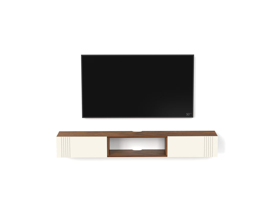 Darien TV Entertainment Unit & Cabinet with Storage Shelves, Upto 55" (Maple Brown & Frosty)