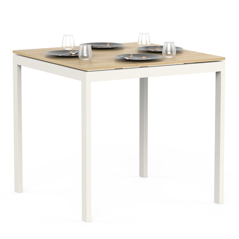 Halven 4 Seater Dining Table for Home | Compact Modern Dining Table Without Chair | DIY (Do it Yourself) (Brown Maple & Black)