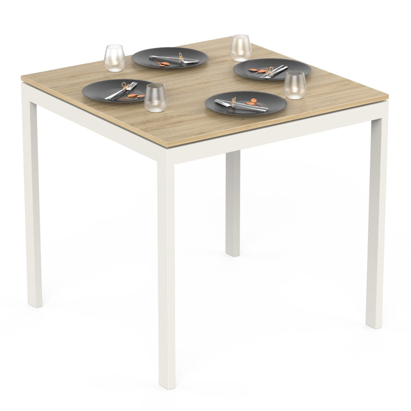 Halven 4 Seater Dining Table for Home | Compact Modern Dining Table Without Chair | DIY (Do it Yourself) (Brown Maple & Black)