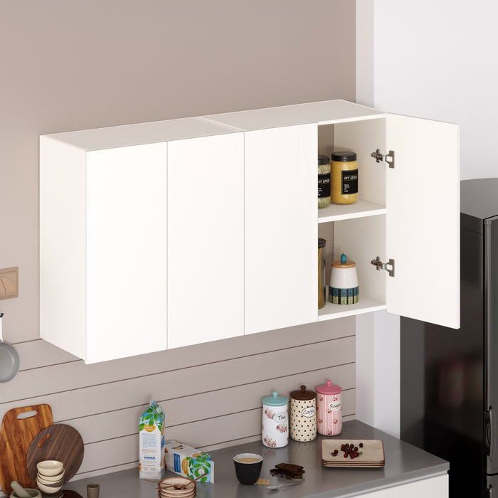 Opryt Engineered Wood Two Kitchen Cabinet Rack, Wall Mounted Crockery Storage Cabinet Unit for Kitchen Utensils - (Set of Two)