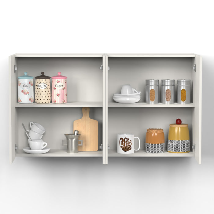 Opryt Engineered Wood Two Kitchen Cabinet Rack, Wall Mounted Crockery Storage Cabinet Unit for Kitchen Utensils - (Set of Two)