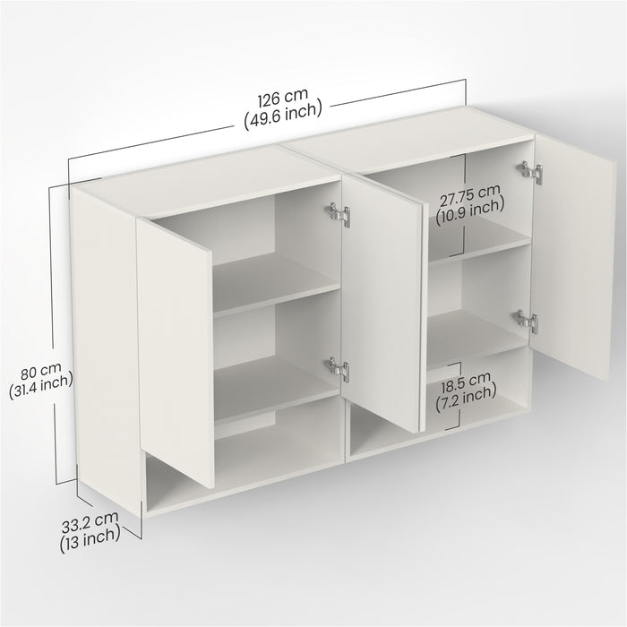 Opryt with Shelf Two Kitchen Cabinet Rack, Wall Mounted Storage Crockery Cabinet