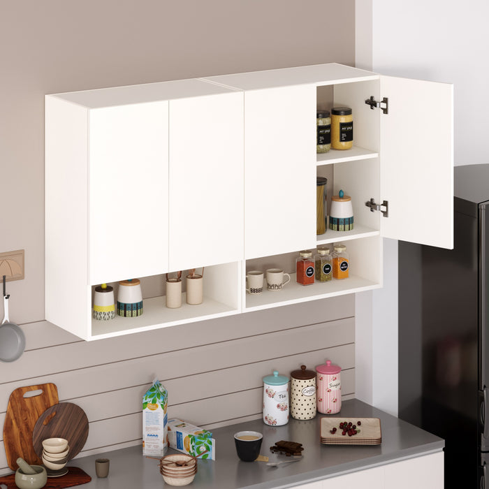 Opryt with Shelf Two Kitchen Cabinet Rack, Wall Mounted Storage Crockery Cabinet
