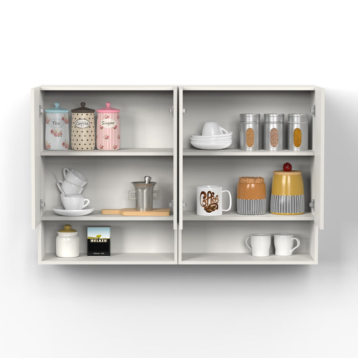 Opryt with Shelf Two Kitchen Cabinet Rack, Wall Mounted Storage Crockery Cabinet
