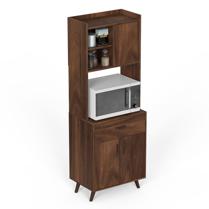 Serrenh Engineered Wood Kitchen Cabinet, Floor Mounted Storage Unit for Kitchen Microwave, Utensils, Jars, Spices, Modular Cupboard for Home & Kitchen DIY