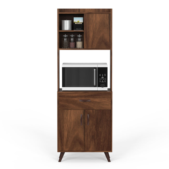 Serrenh Engineered Wood Kitchen Cabinet, Floor Mounted Storage Unit for Kitchen Microwave, Utensils, Jars, Spices, Modular Cupboard for Home & Kitchen DIY