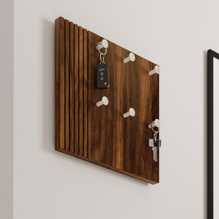 Larkyn Engineered Wood Wall Mount Key Holder with 6 Knob