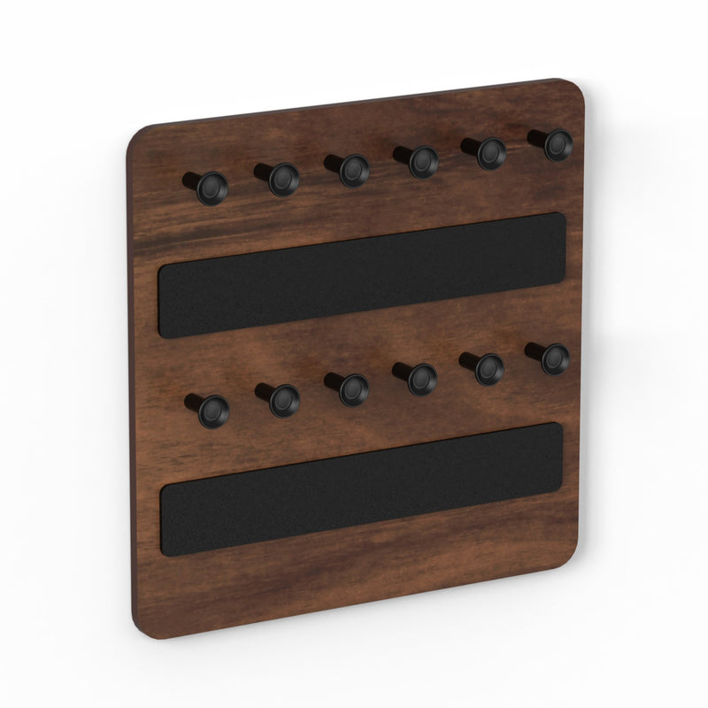 Stuart Wall Mounted Key Holder Hanger with 12 Knobs (Brown Maple)