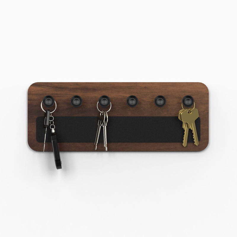 Stuart Wall Mounted Decor Key Holder Hanger with 6 Knobs (Brown Maple)