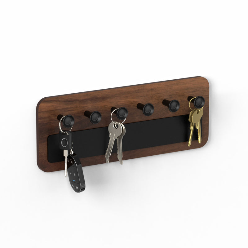 Stuart Wall Mounted Decor Key Holder Hanger with 6 Knobs (Brown Maple)