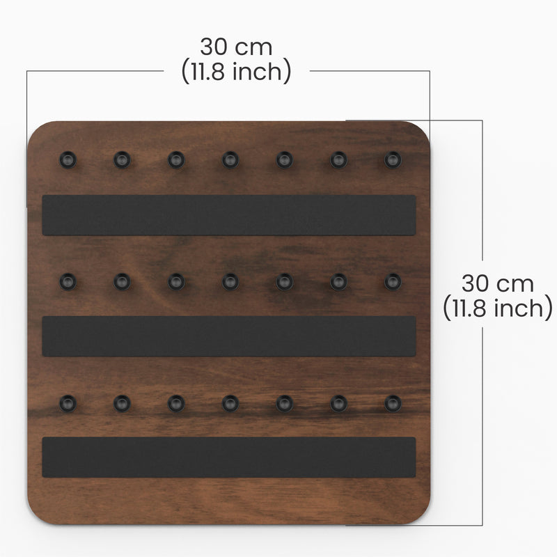 Stuart Wall Mounted Decor Key Holder Hanger with 21 Knobs (Brown Maple)