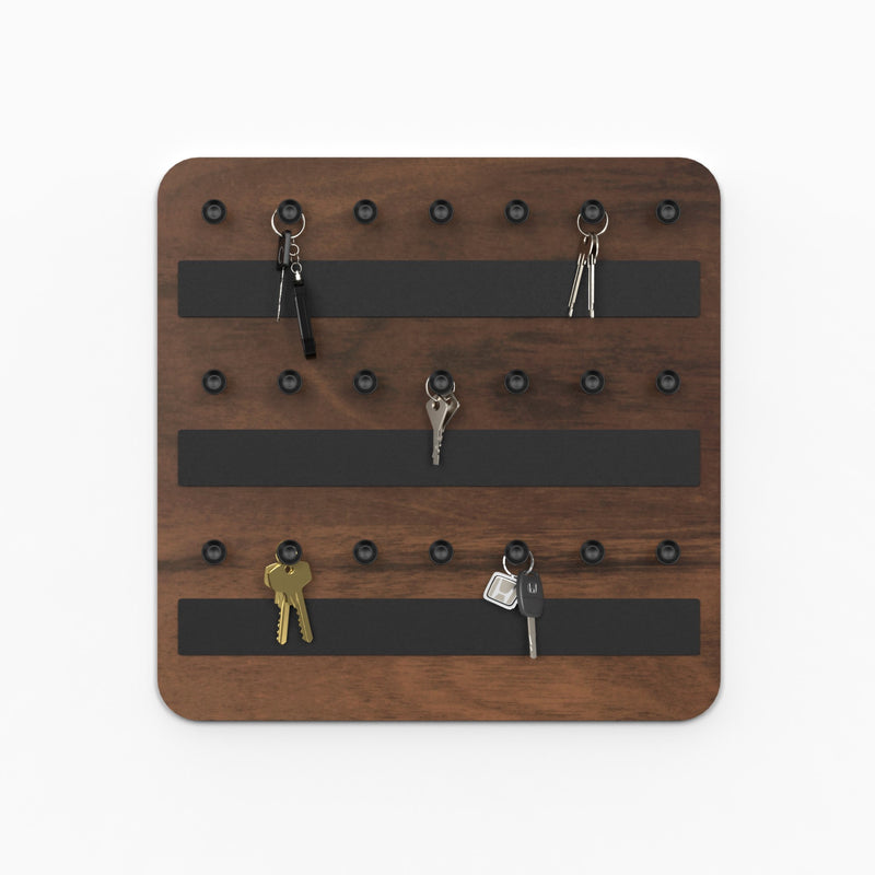 Stuart Wall Mounted Decor Key Holder Hanger with 21 Knobs (Brown Maple)