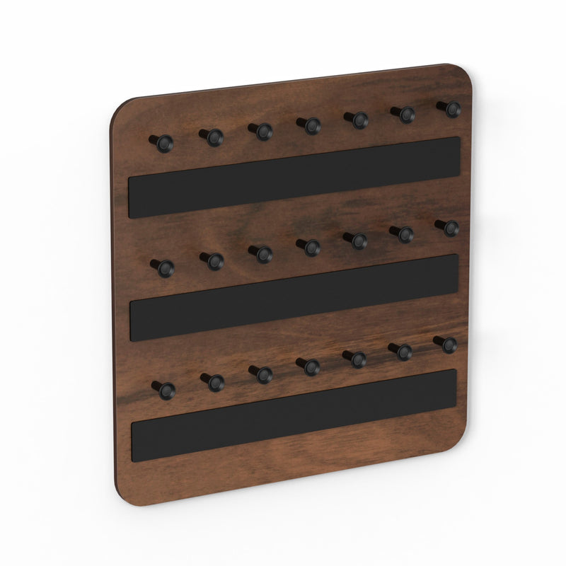 Stuart Wall Mounted Decor Key Holder Hanger with 21 Knobs (Brown Maple)