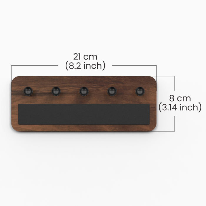 Stuart Engineered Wood Wall Mounted Decor Key Holder Hanger with 5 Knobs for Bedroom Study Living Room Home Furniture (Brown Maple)
